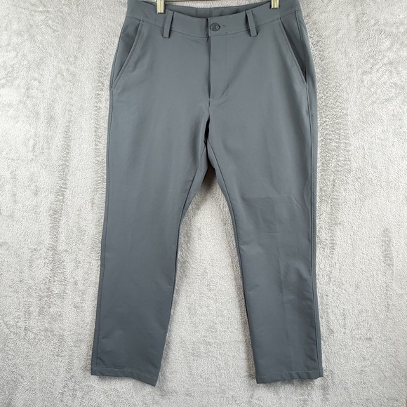 Under Armour Golf Pants Mens 34X30 Gray Straight Leg Performance UA Logo Pockets - Picture 1 of 9